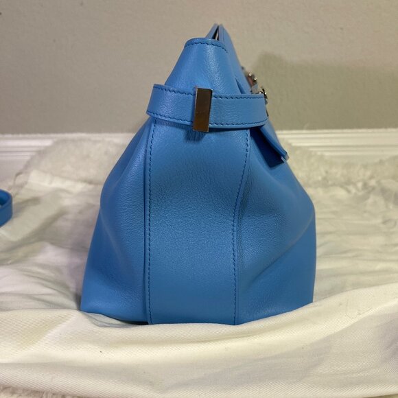 Ferragamo Large Hug Soft Crossbody Bag in Azur (bright blue), silver hardware - Picture 4 of 12